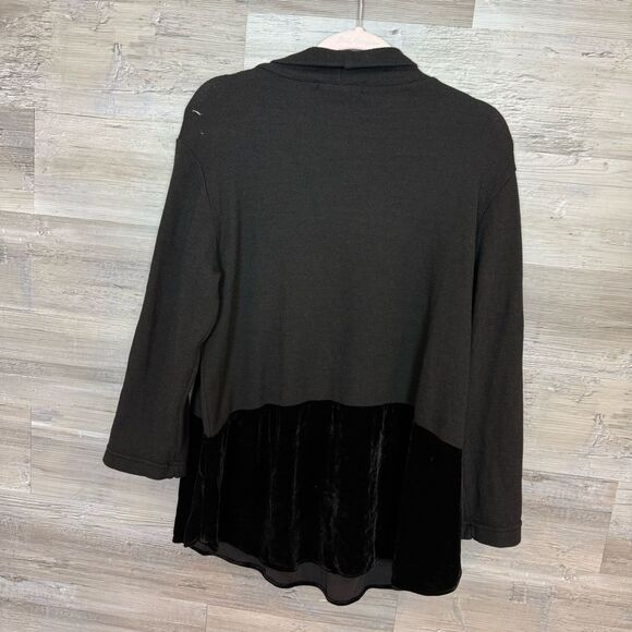 Cut Loose Layered Cowl Neck Sweater with Velour Peplum - Picture 3 of 6